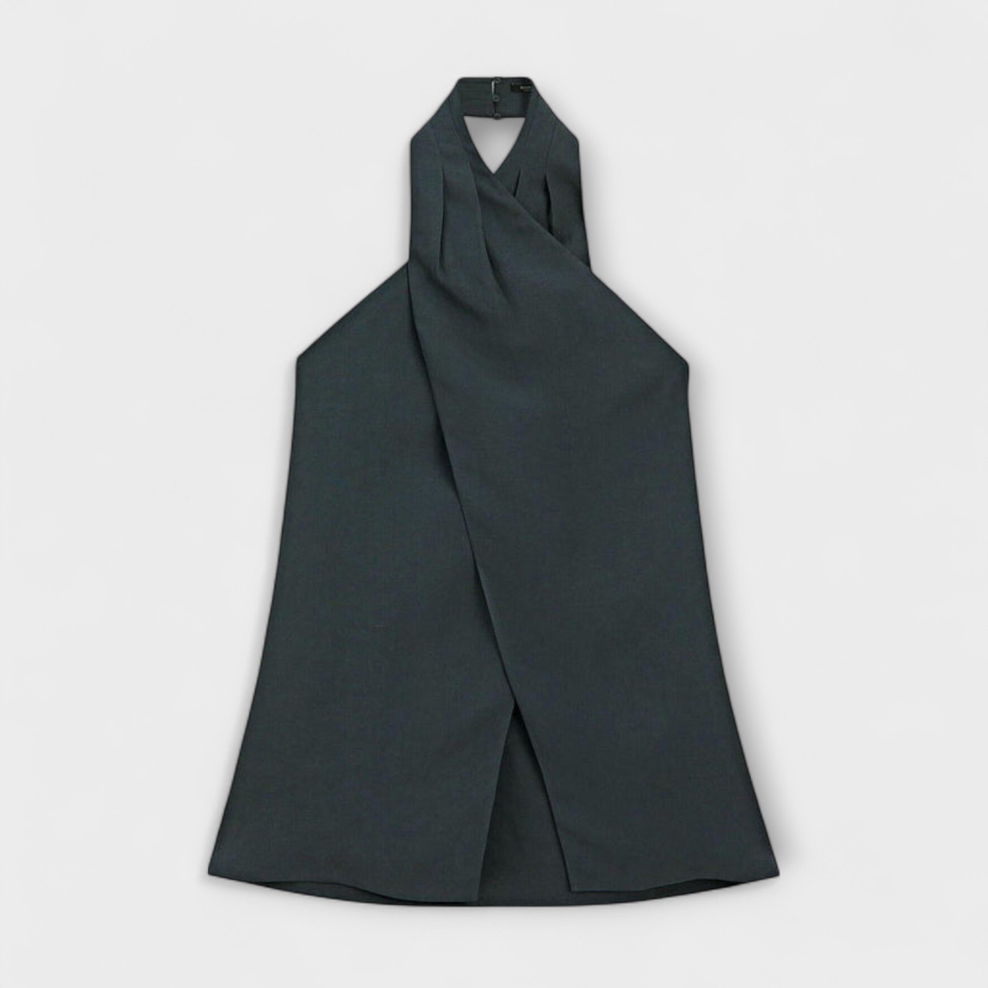 Hannah - Blue Halter Neck Top with Back Cutout